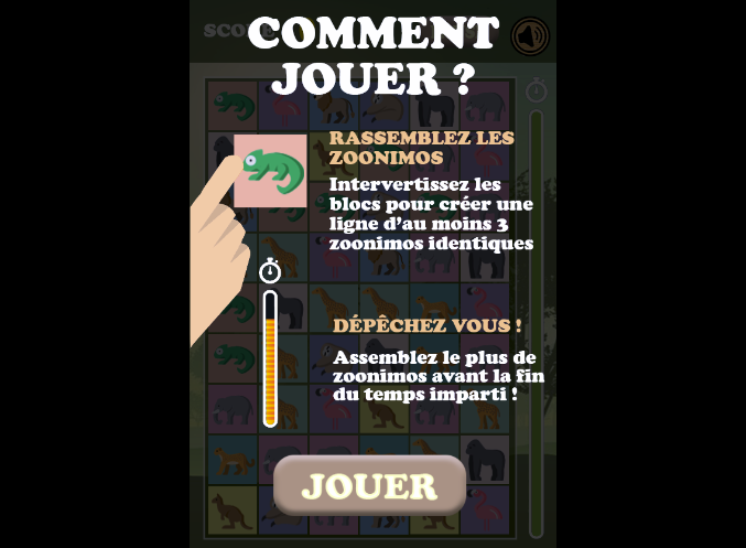 Tutoriel jeu match3 Zoonimos