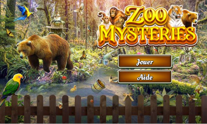 Accueil jeu observation Zoo Mysteries