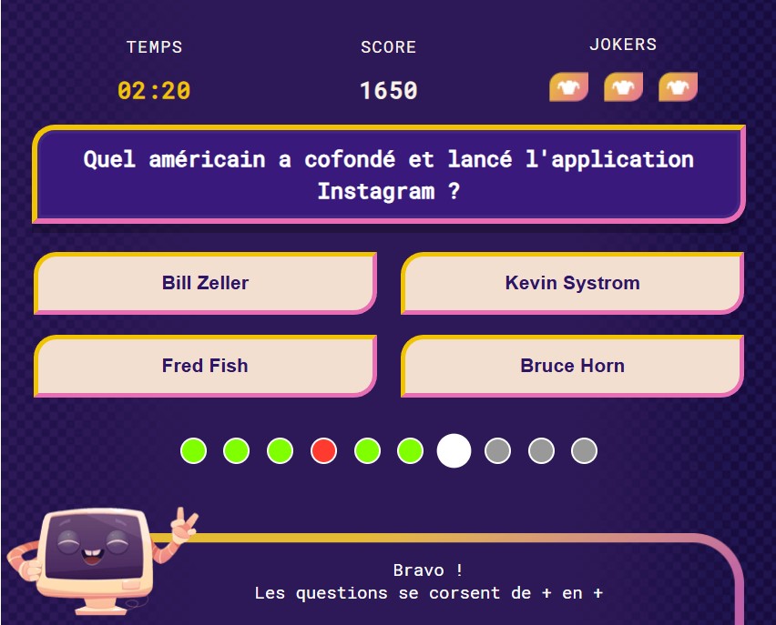 Jeu en ligne de questions réponses